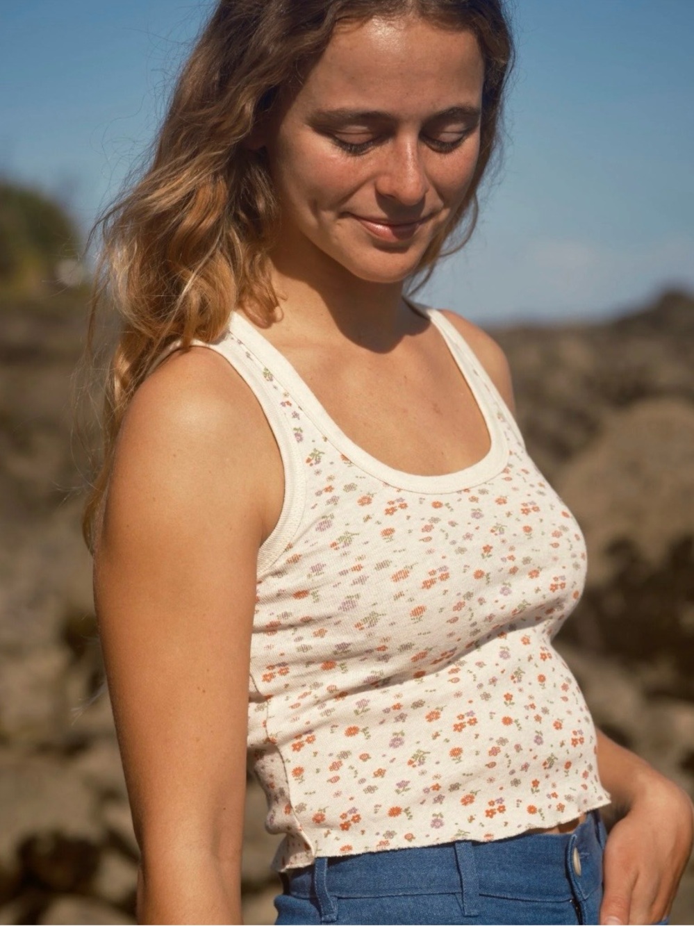 Mollusk Floral Ribbed HempTank Top